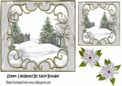Lovely Christmas Scene with Trees in the Snow 7x7