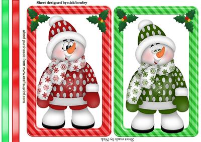 Two Lovely Card Fronts with Snowmen
