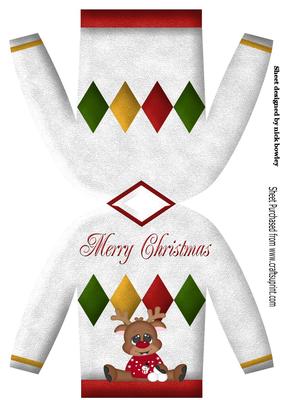 Jumper Christmas Card with Reindeer