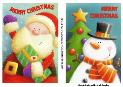 Lovely Card Fronts of a Santa & Snowman A5