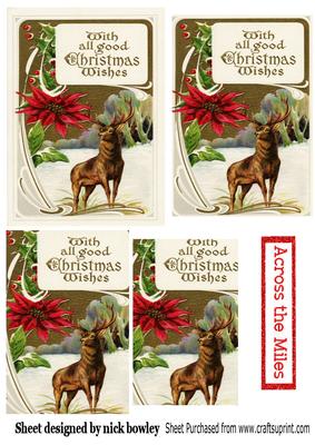 Stag with Poinsettias Pyramids