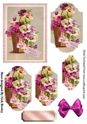 Pretty Coloured Pansies in a Basket Bracket Pyramids