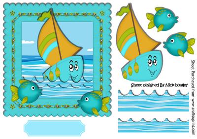 Little Toonie Boat with Fish and Scalloped Water Stackers