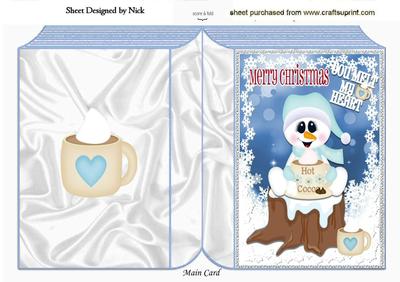 You Melt My Heart, Snowman with Hot Choc Folded Book