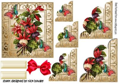 Pretty Fushia and Butterflies in Frame Scalloped Stackers