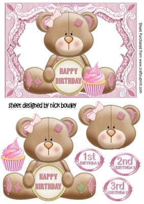 Little Birthday Bear with Cupcake