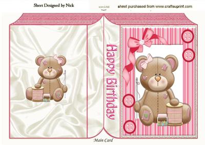Cute Little Teddy Loves Sewing, with Buttons Folded Book