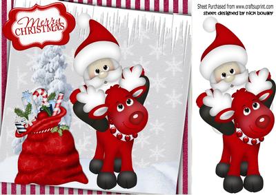 Take Me to My Sleigh Rudolph! Lovely Santa 8x8