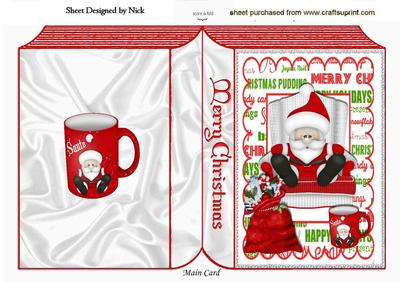 Santa Having a Snooze in His Chair Folded Book
