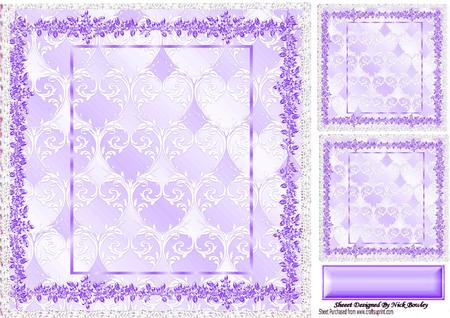 Purple Floral and Lace Frame 8x8 with Toppers
