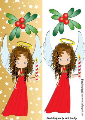 Pretty Angel in Red with Candle Dl