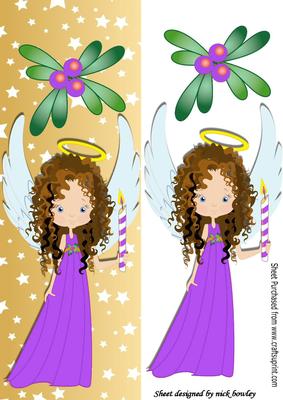 Pretty Angel in Purple with Candle Dl