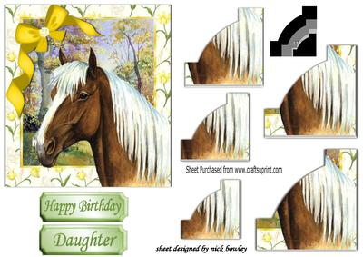 Pretty Palomino Horse in Woodland, Corner Shape Stacker