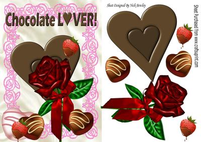 For My Chocolate Lover, with Heart and Roses