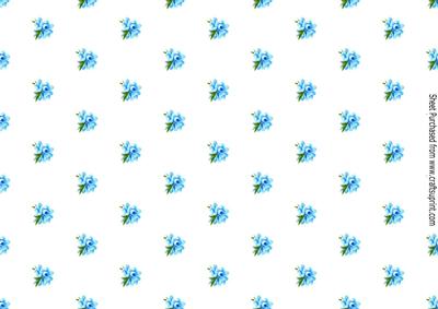 Pretty Exotic Blue Flowers Background Paper