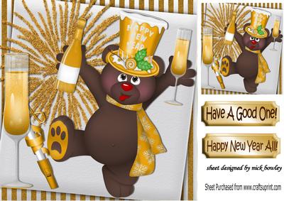 One Happy Bear New Year Celebrations 8x8