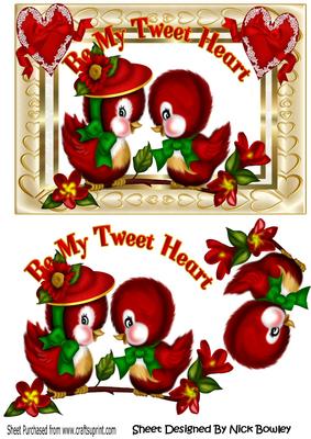 Be My Tweet-heart, My Little Bird, with Lace Hearts