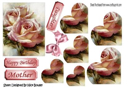 Pretty Pink Roses for You! Heart Side Stackers
