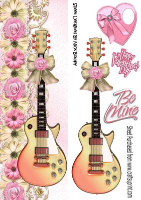 Pretty Roses with Guitar Hear and Roses Tall Dl