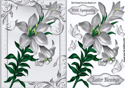 Pretty Silver Lillies and Butterflies