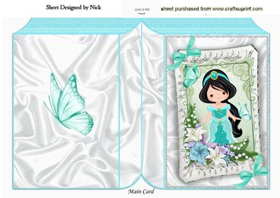 Pretty Princess with Butterflies and Flowers Folded Book