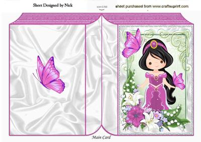Pretty Princess in Pink with Butterflies & Flowers Book