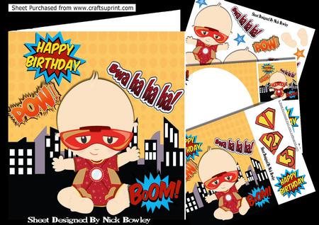 Super Baby Dressed as Iron Man 8x8 Mini Kit