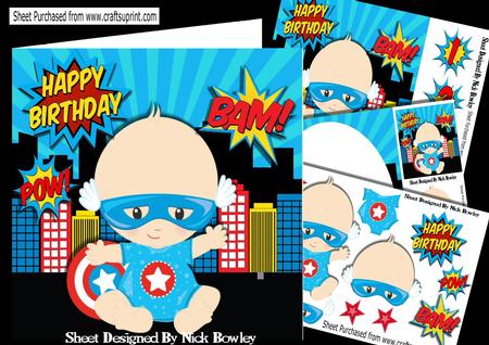 Super Baby Dressed as Captain America8x8 Mini Kit