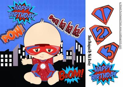 Baby Boy Dressed as Iron Man Super Hero 8x8