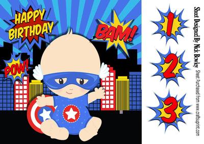 Baby Boy Dressed as Captain America Super Hero 8x8