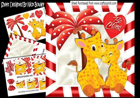 Love & Romance Giraffes Under a Palm Tree 8x8 Kit