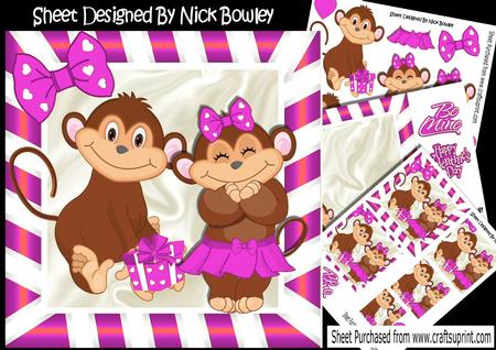 Monkey Love, Kisses and Cuddles, Be Mine, Pink Kit