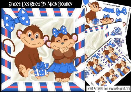Monkey Love, Kisses and Cuddles, Be Mine, Blue Kit