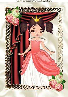 Pretty Princess with Drapes and Roses A4