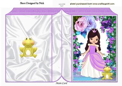 Princess with Fantasy Flowers and Frog Folded Book