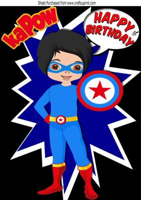 Super Hero to the Rescue with His Shield A4
