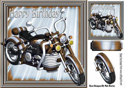 Gold Motorbike in Gold Metallic Frame 8x8
