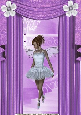 Pretty Little Faerie in White Dress A4 Topper