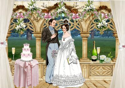 Beautiful Vintage Wedding Scene A4 Topper