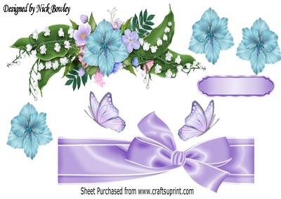 Pretty Arrangement of Flowers with Lilac Bow