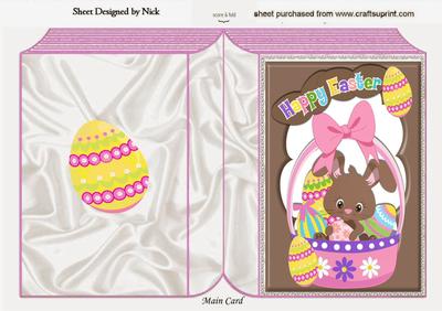 Chocolate Bunny in Basket of Eggs in Chocolate Frame Book