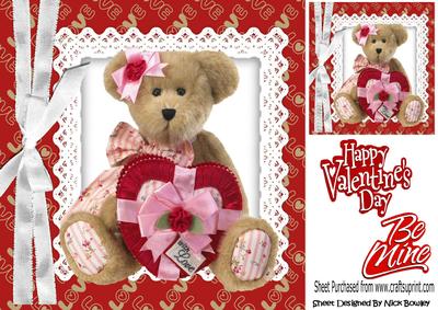 Cute Cuddly Teddy Bear with Heart and Bow 8x8