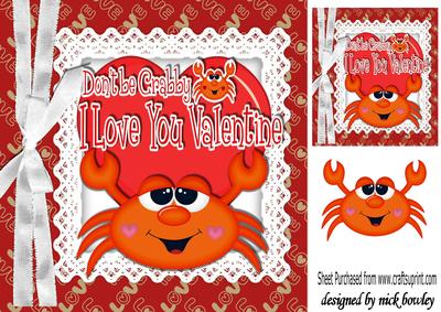 Don't Be Crabby! I Love You Valentine! 8x8