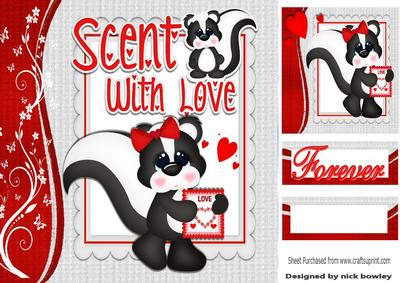 Scent with Love, Cute Pair of Skunks 8x8