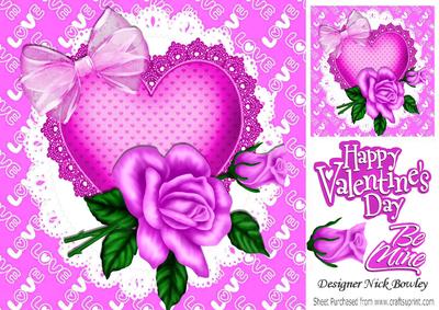 Pretty Pink Cerise Rose with Organza Bow 8x8