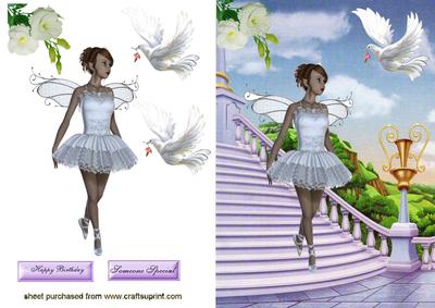 Pretty Ballerina Faerie on Stairway