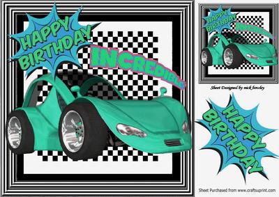 Incredible! Turq Sportscar on Check Frame 8x8