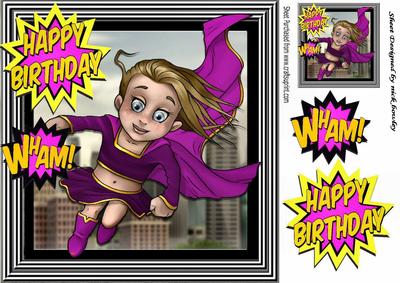 Birthday Wonder Girl in Pink! in the City 8x8