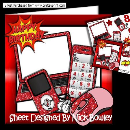 Red Glitter Gadgets Mp3 Player, Laptop, Mobile 8x8 Mini Kit