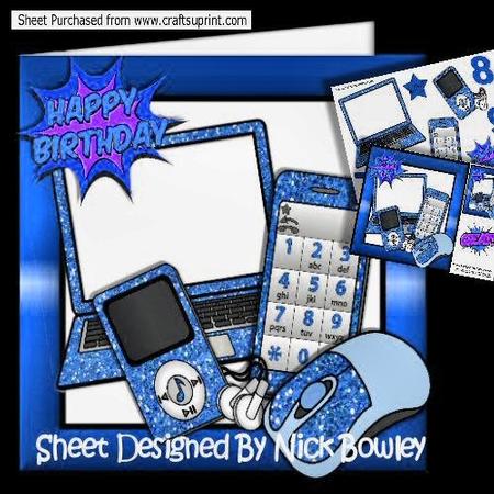 Blue Glitter Gadget Mp3 Player, Laptop, Mobile 8x8 Mini Kit